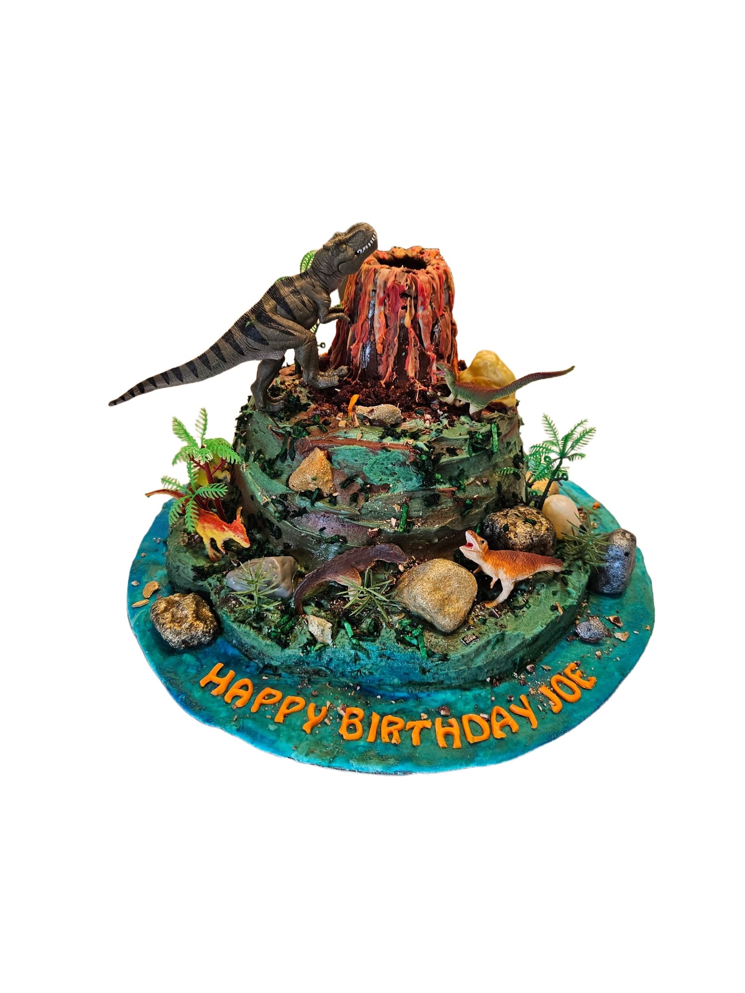 Dinosaur Volcano Birthday Cake
